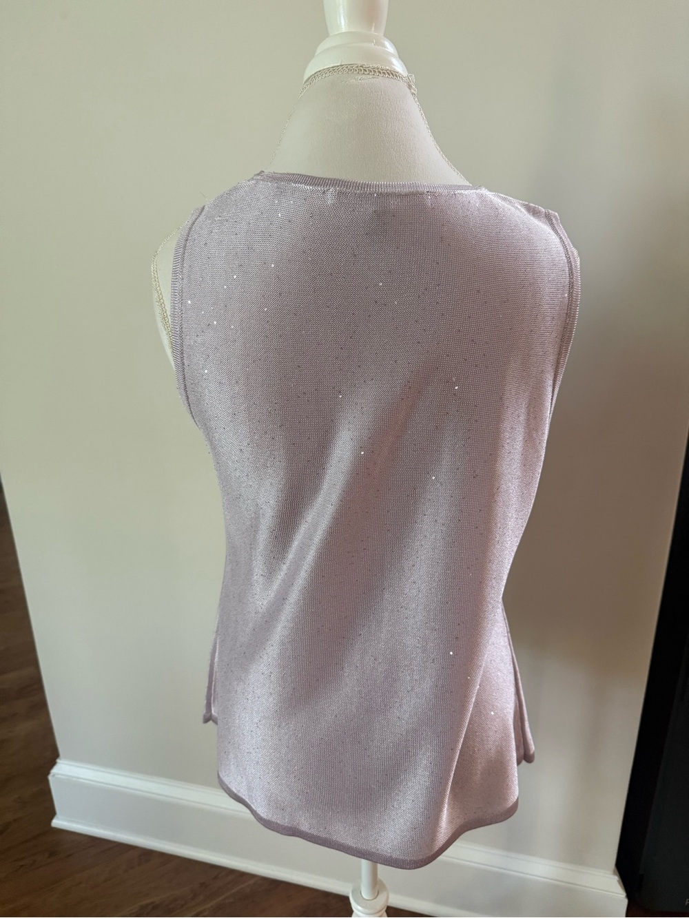 White House Black Market Light Lavender Sleeveless Draped Cowl Top - Picture 3 of 10